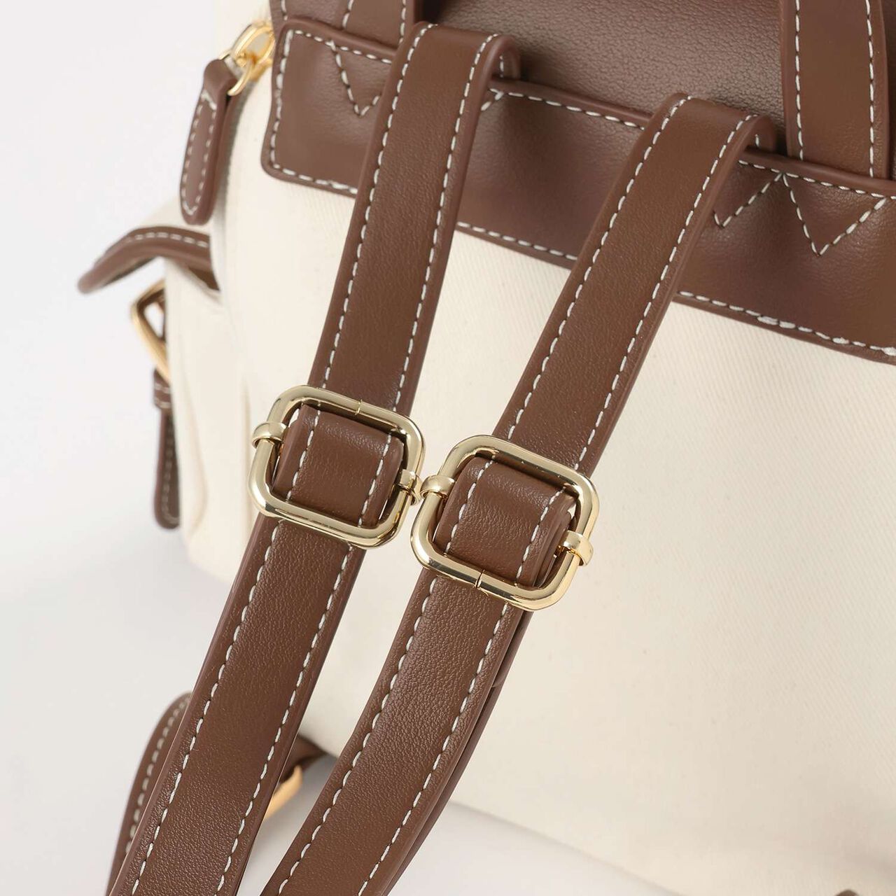 Canvas & Synthetic Leather Mini Backpack,Navy, large image number 10