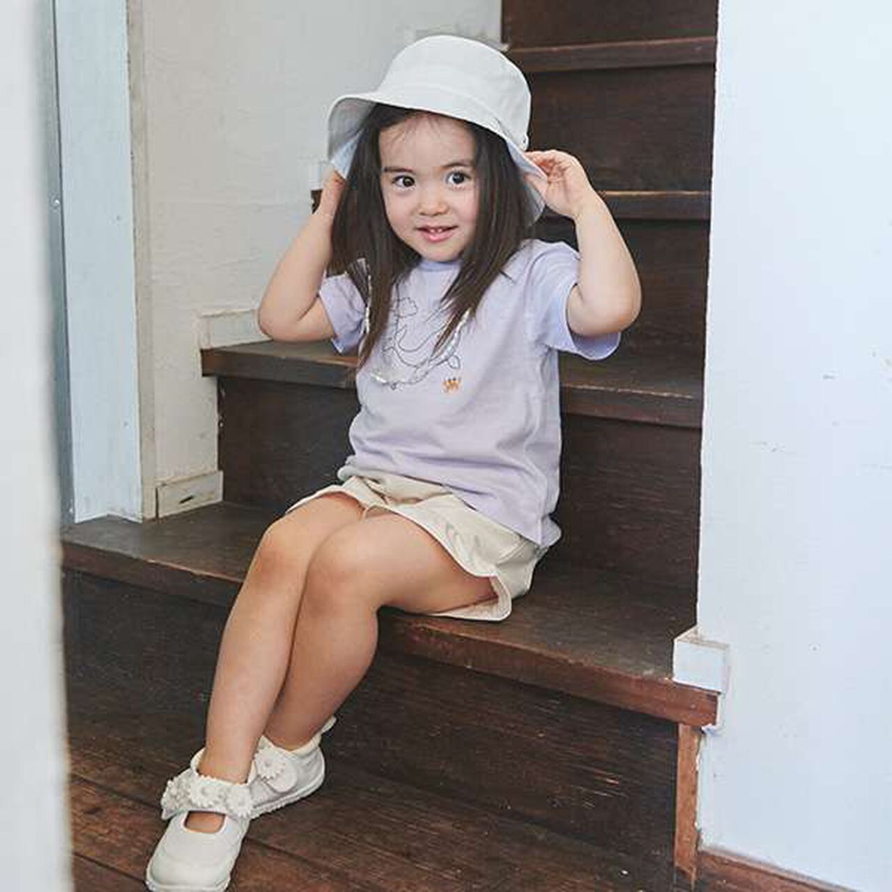 [Link] Quick-Dry Embroidery Half T-Shirt (Kids),Cream, large image number 23