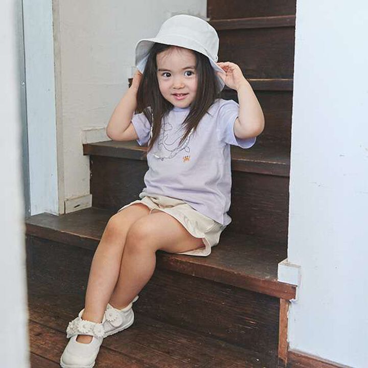 [Link] Quick-Dry Embroidery Half T-Shirt (Kids),Cream, medium image number 23