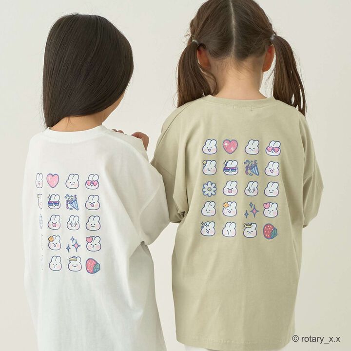 [Lovely MongMong] 後背印花寬版T恤 [兒童服裝] [童裝] [女孩],米白色, medium image number 8