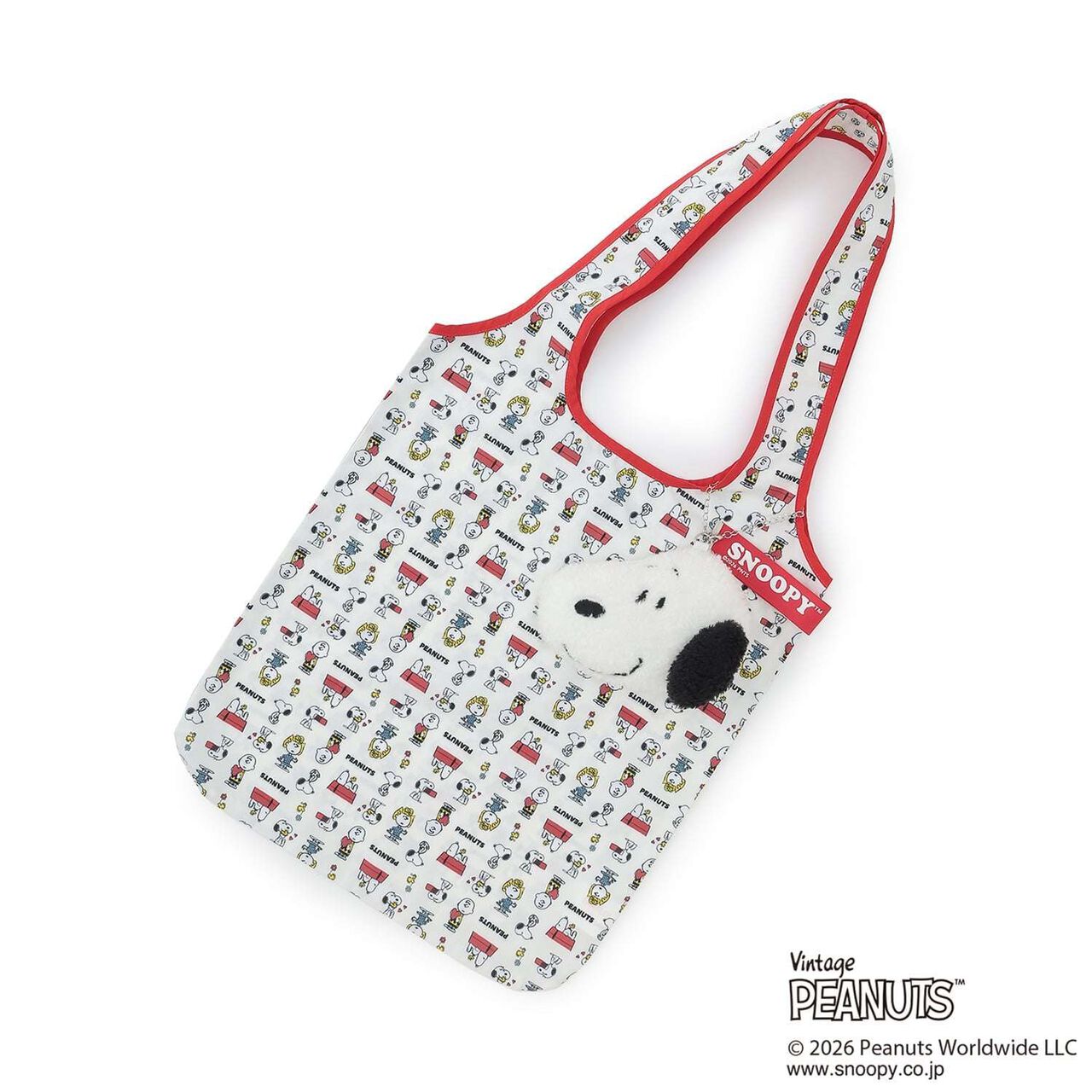 [PEANUTS] 史努比造型吊飾附環保袋,米白色, large image number 0