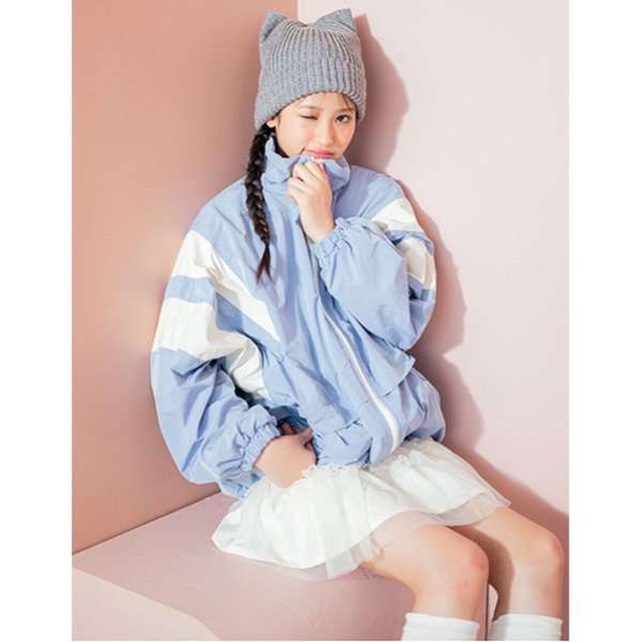 Sparkling Ribbon Knit Cap,Gray, large image number 8