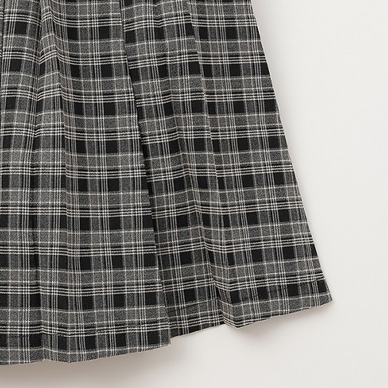 Checkered Box Pleated Skirt-Pants & Tulle Skirt Set,Black, large image number 16