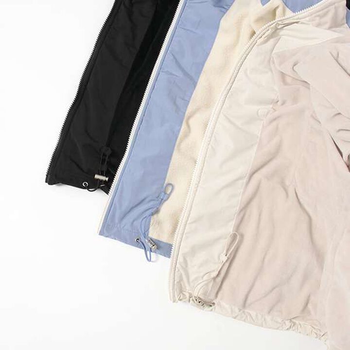 Water-Repellent Fleece-Lined Warm Color Block Track Jacket,Light beige, medium image number 8