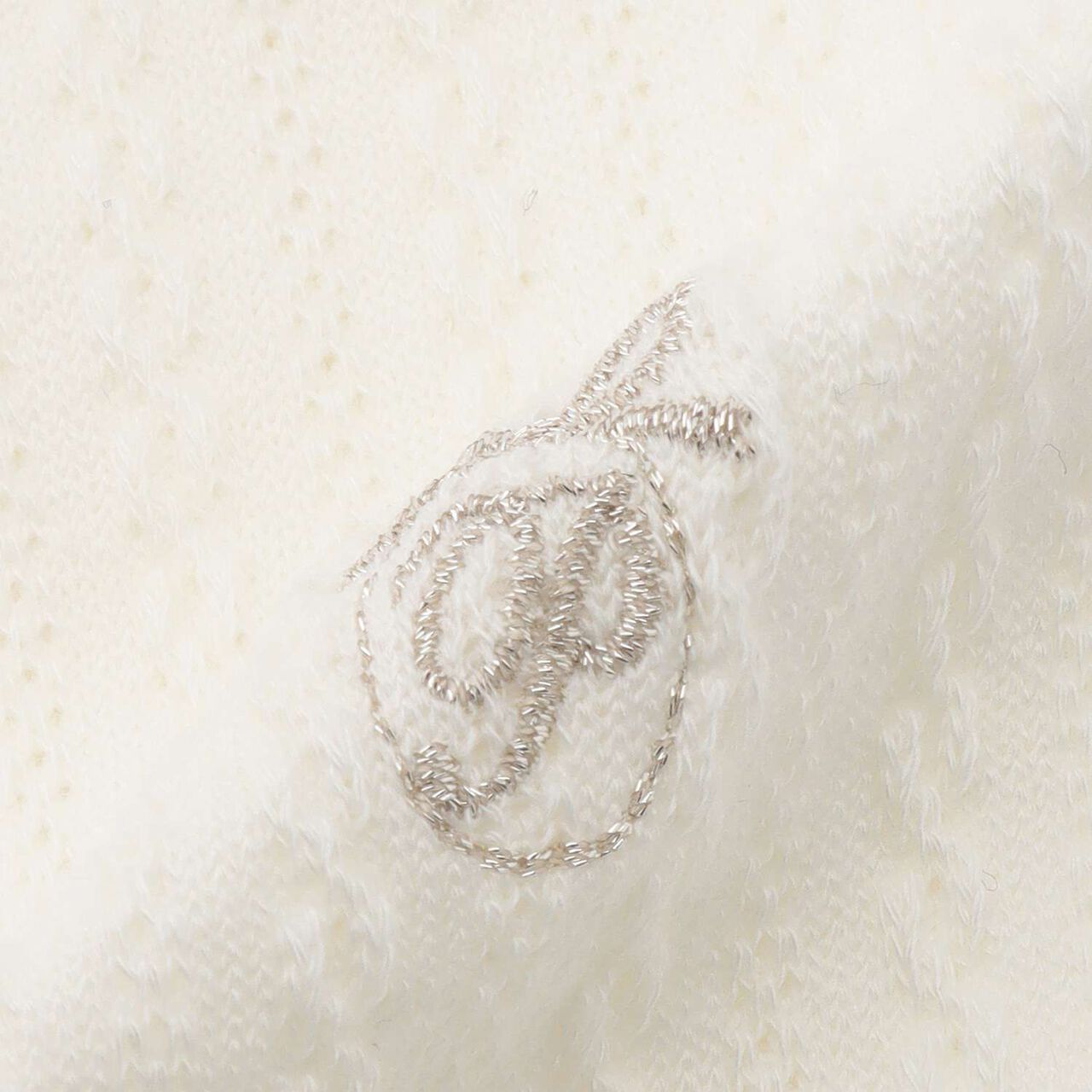 Ribbon Embroidery Knee-High Socks,Off white, large image number 4