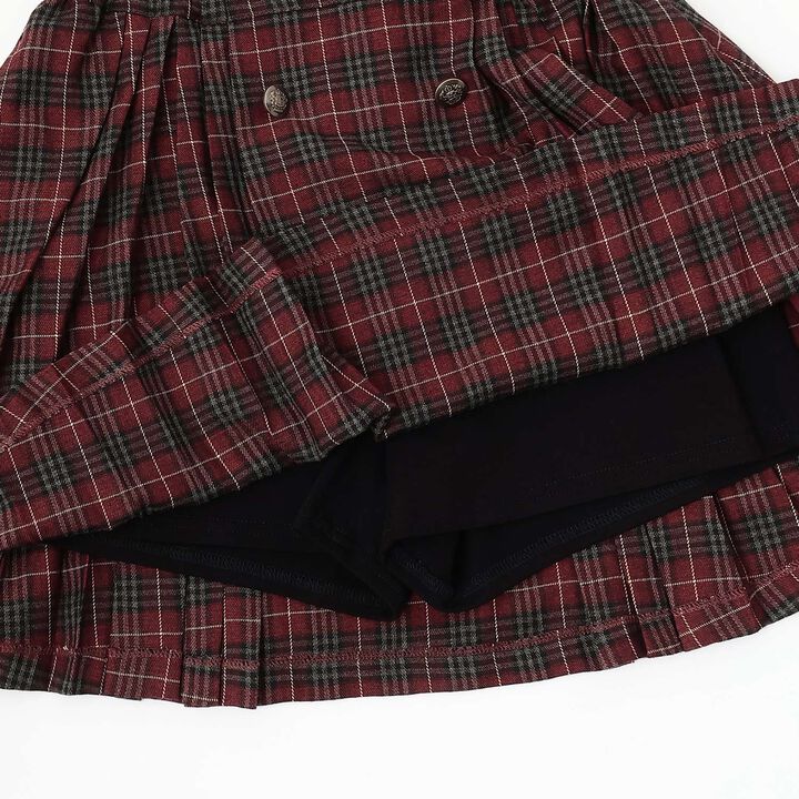 Button Pleated Skirt-Pants,Gray, medium image number 6