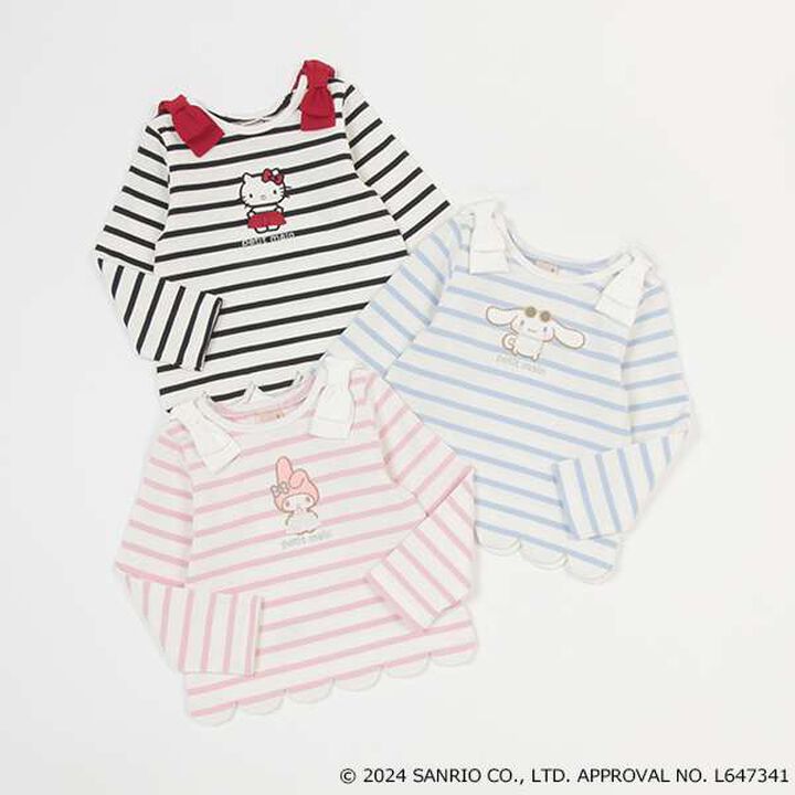 [Sanrio Characters] Appliqu&eacute; Scallop Long Sleeve T-Shirt,Light pink, medium image number 6