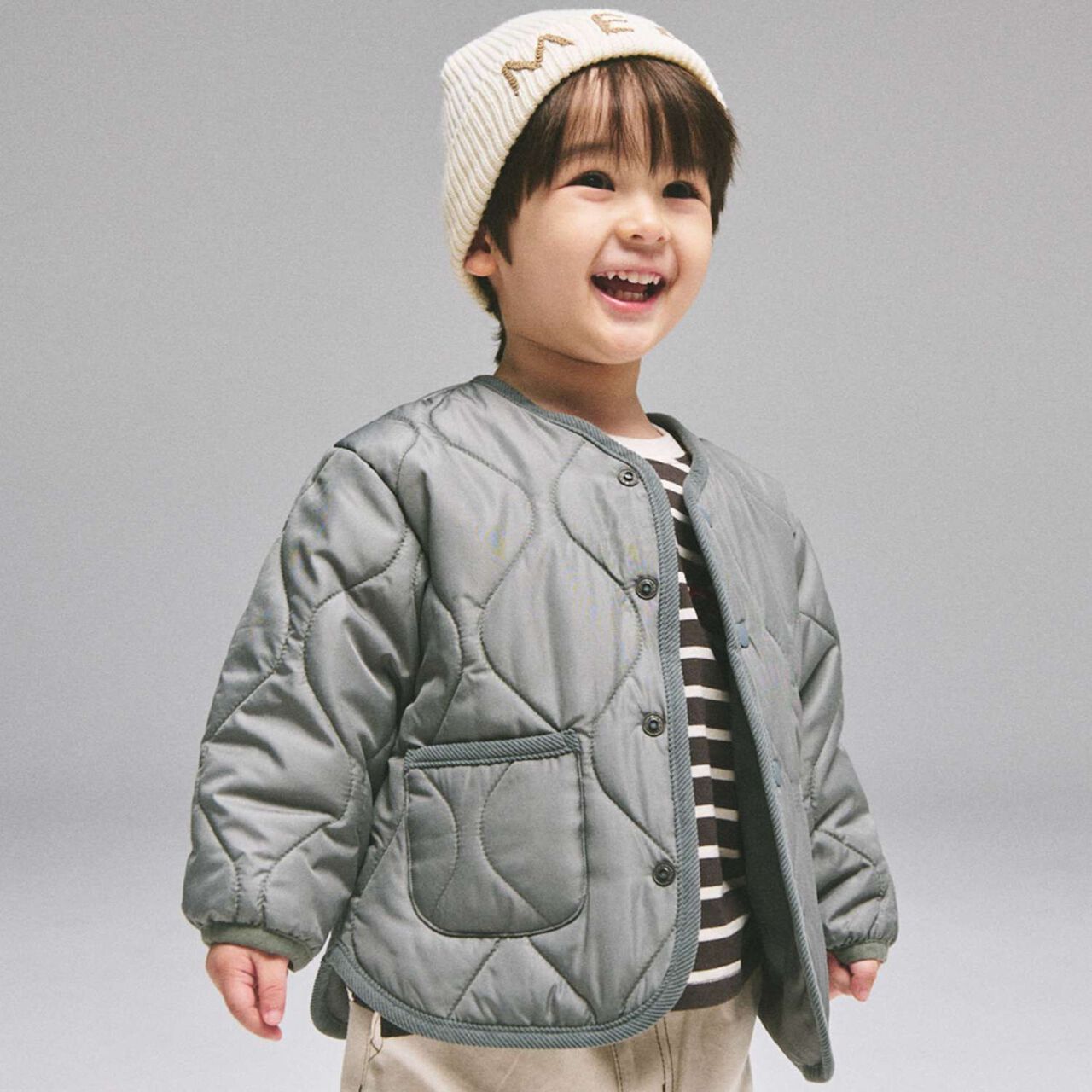 [Parent-Child Matching / Water-Repellent] Quilted Jacket,Black, large image number 11