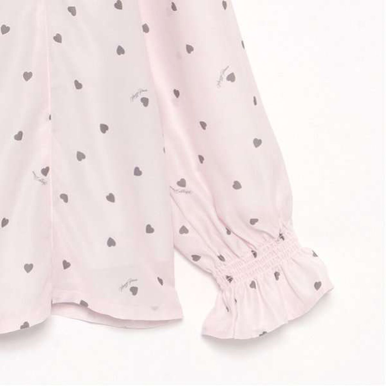 Frill Blouse with Bow Tie and Heart Pattern,Off white, large image number 13