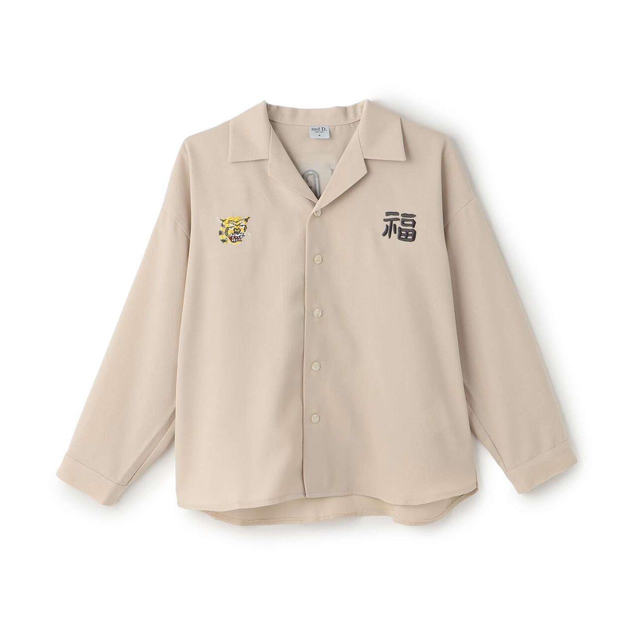 [Parent-Child Matching] Assorted Souvenir Embroidered Long-Sleeve Shirt,Charcoal gray, large image number 4