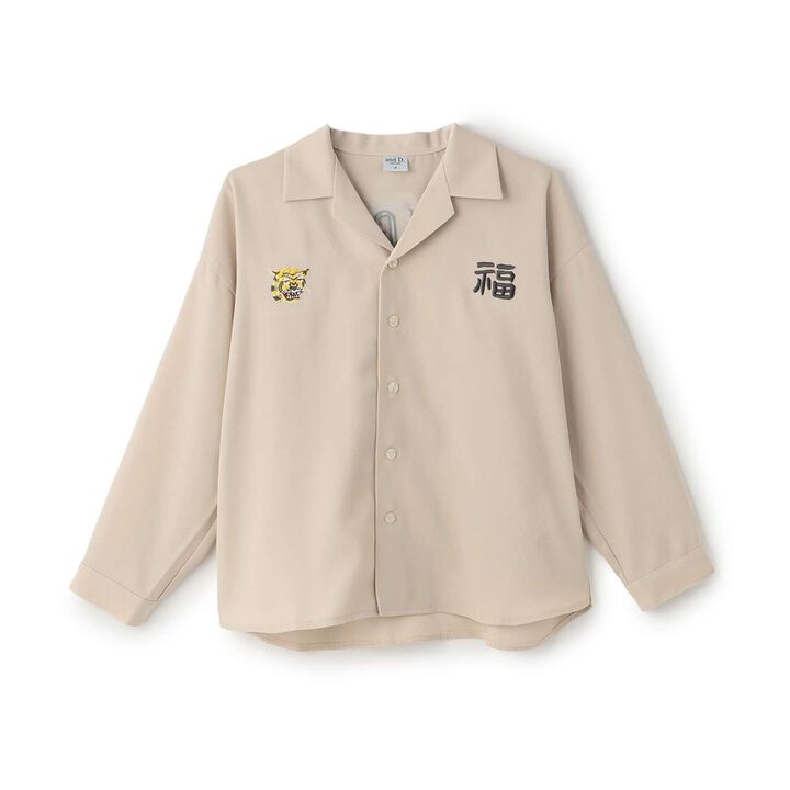 [Parent-Child Matching] Assorted Souvenir Embroidered Long-Sleeve Shirt,Charcoal gray, medium image number 4