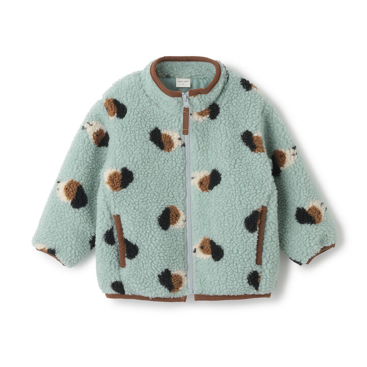 [Washable] Patterned Boa Bomber Jacket,Pearl white, medium image number 4
