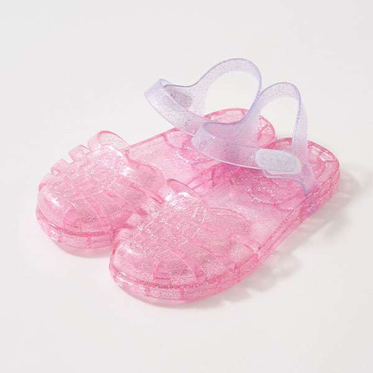 Clear Lame Bi-Color Rubber Sandals,Yellow, large image number 6
