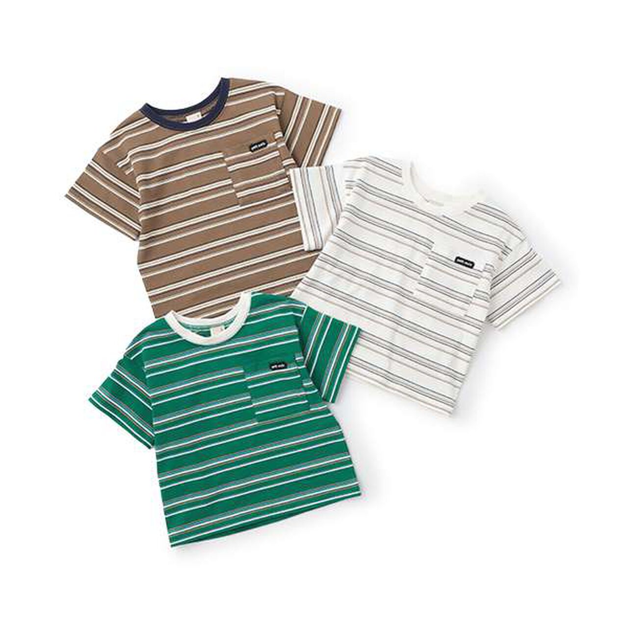 Anti-Stain Multi Stripe Short Sleeve T-Shirt,Brown, large image number 6