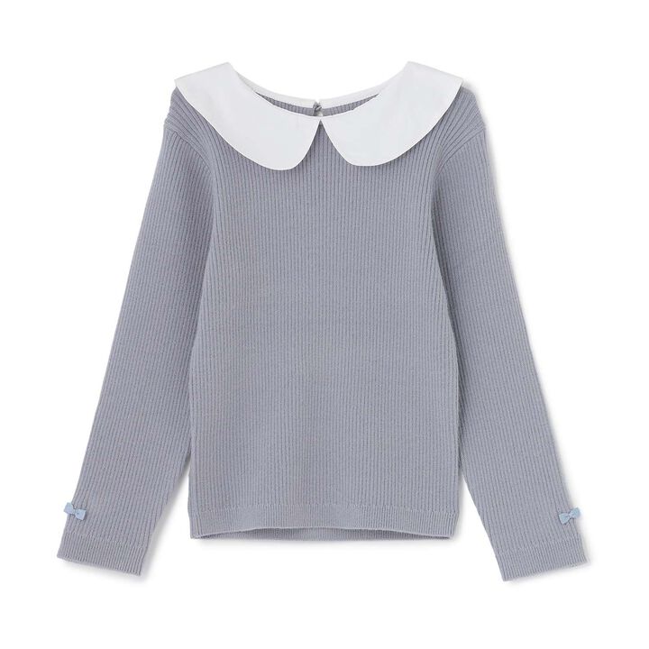 [Machine Washable] Ribbed Knit with Collar,Striped, medium image number 17