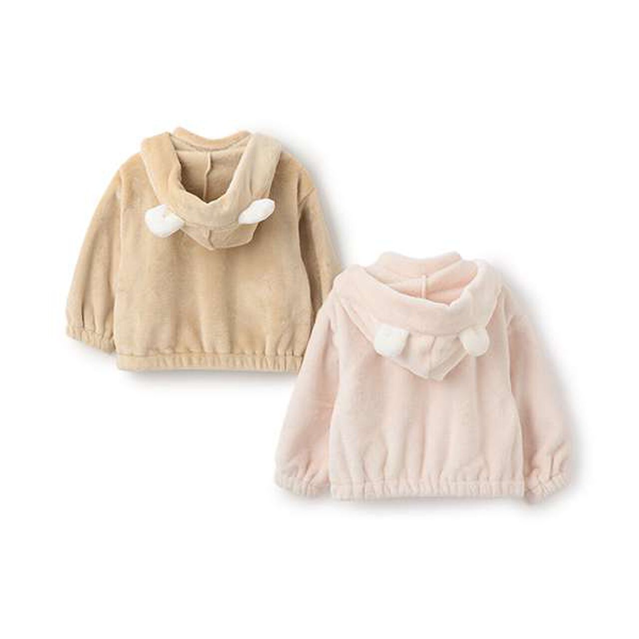 Bear Ear Fur Coat,Beige, large image number 9