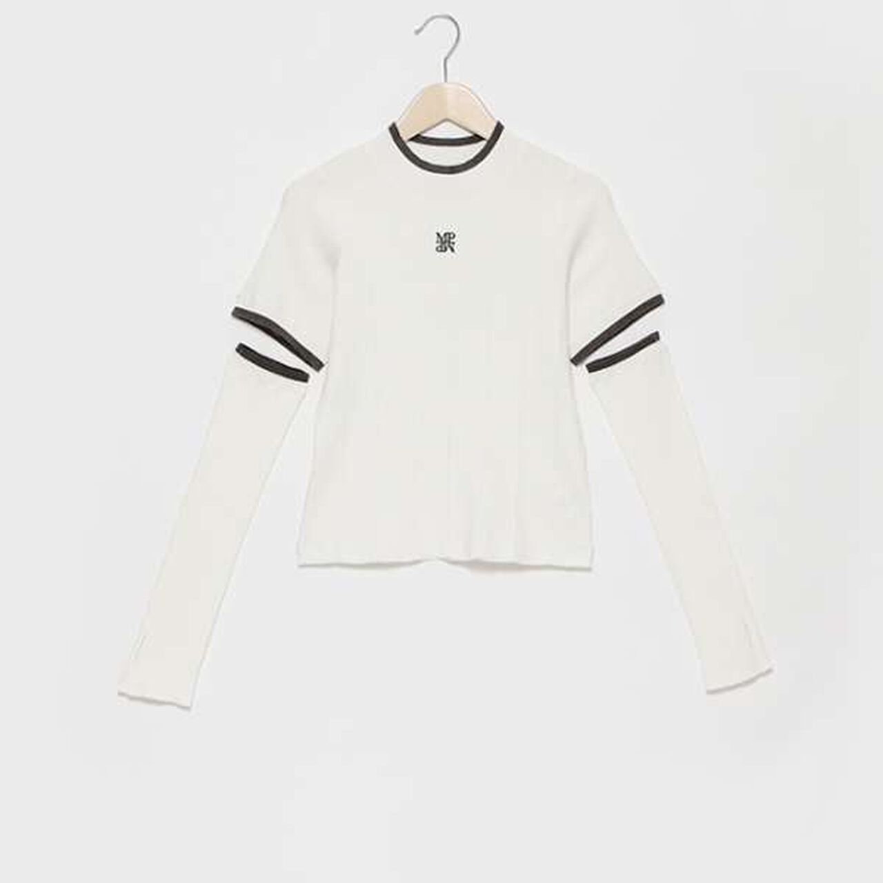 Short-Sleeve Knit with Arm Warmers,Off white, large image number 5