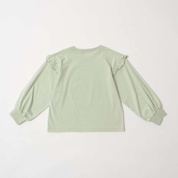 Non-Deforming Girls' Frill Big T-Shirt,Mint, medium image number 9