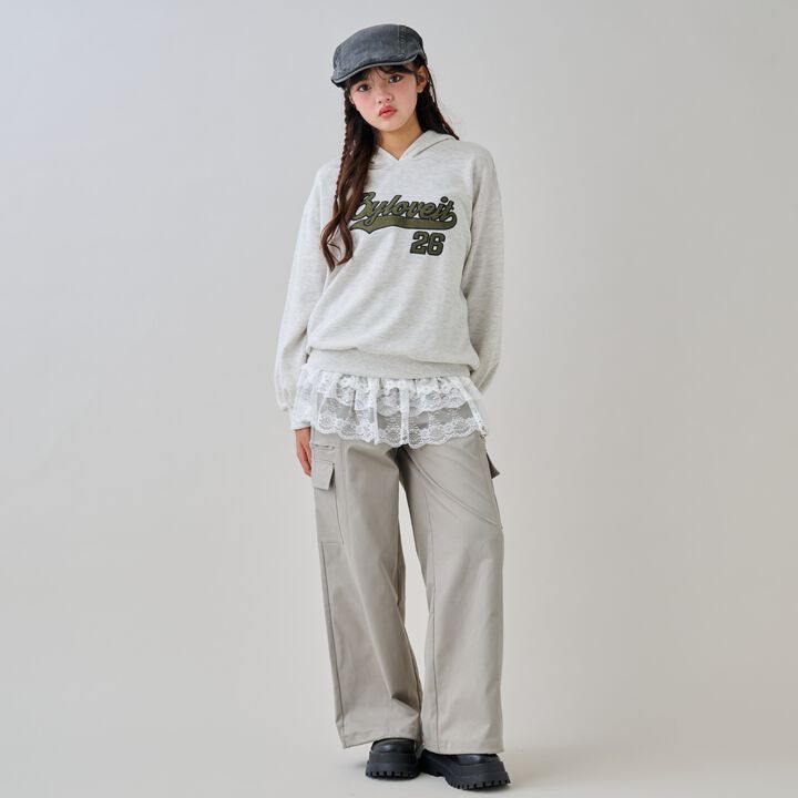 Appliqué Hoodie,Charcoal gray, medium image number 1