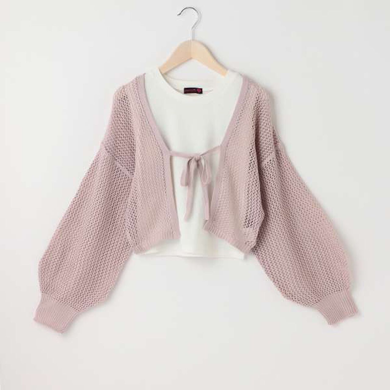 Mesh Bolero Inner Wear Set,Pink, large image number 5