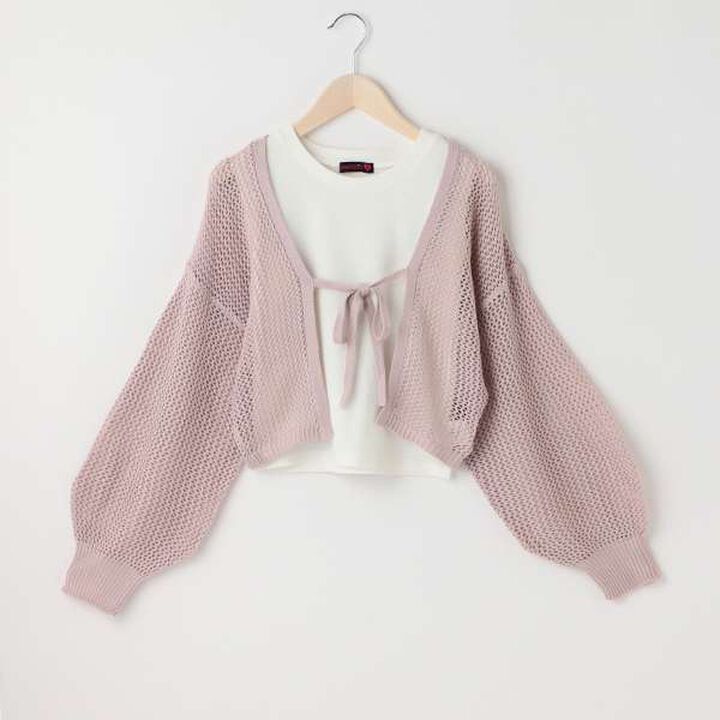 Mesh Bolero Inner Wear Set,Pink, medium image number 5