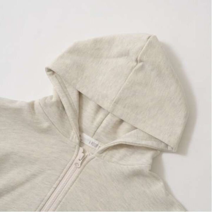 Versatile Drop Simple Zip Hoodie,Charcoal gray, medium image number 13