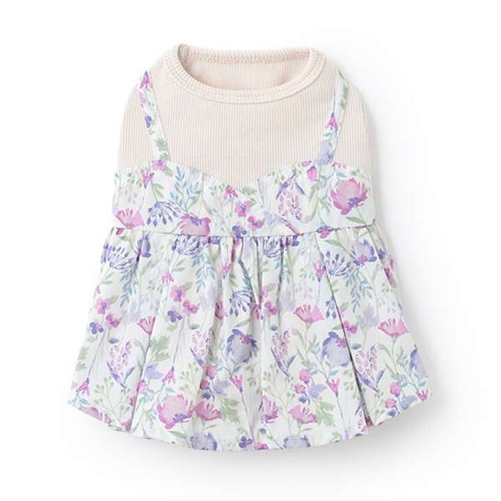 [DOG] Floral Pattern Docking Dress,Blue, medium image number 10