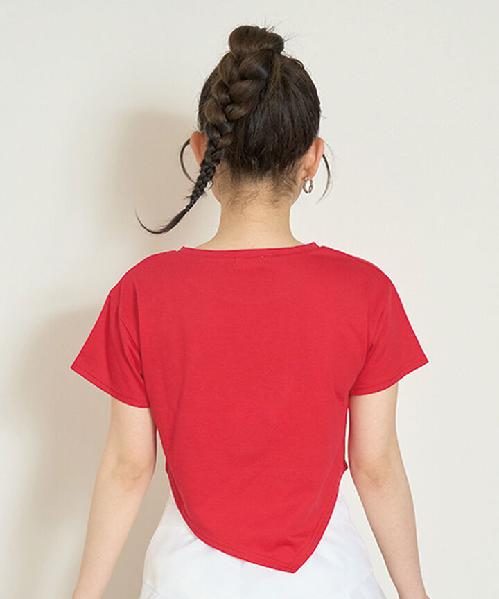 Cake Motif Short Sleeve T-Shirt,Red, medium image number 2