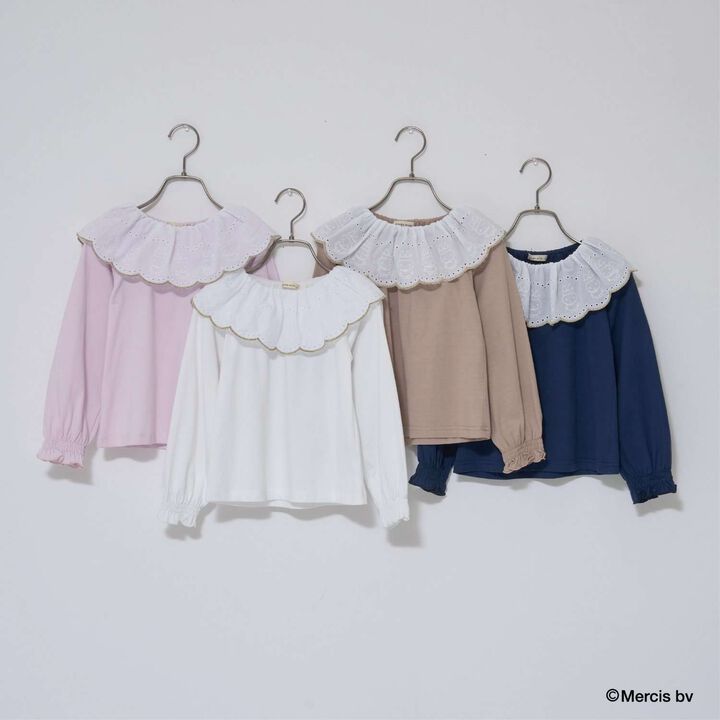 [Miffy] Soft Cotton Lace Collar Top,Light pink, medium image number 9