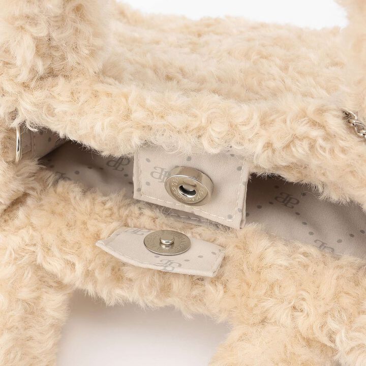 Boa Shoulder Bag with Charm,Ivory, medium image number 5