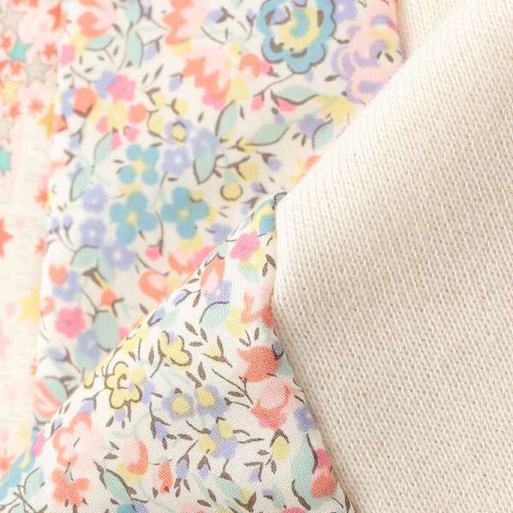 [Made in Japan] Liberty Fabric Patchwork Sweatshirt,Pearl white, medium image number 8